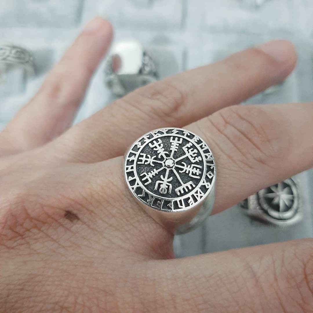 Vegvisir Ring Made of 925 Sterling Silver Sterling Silver Vegvisir