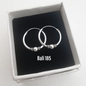 Aros Bali 18mm fabricados en plata de ley 925/ Sterling Silver 925 Bali Hoops imagen 6