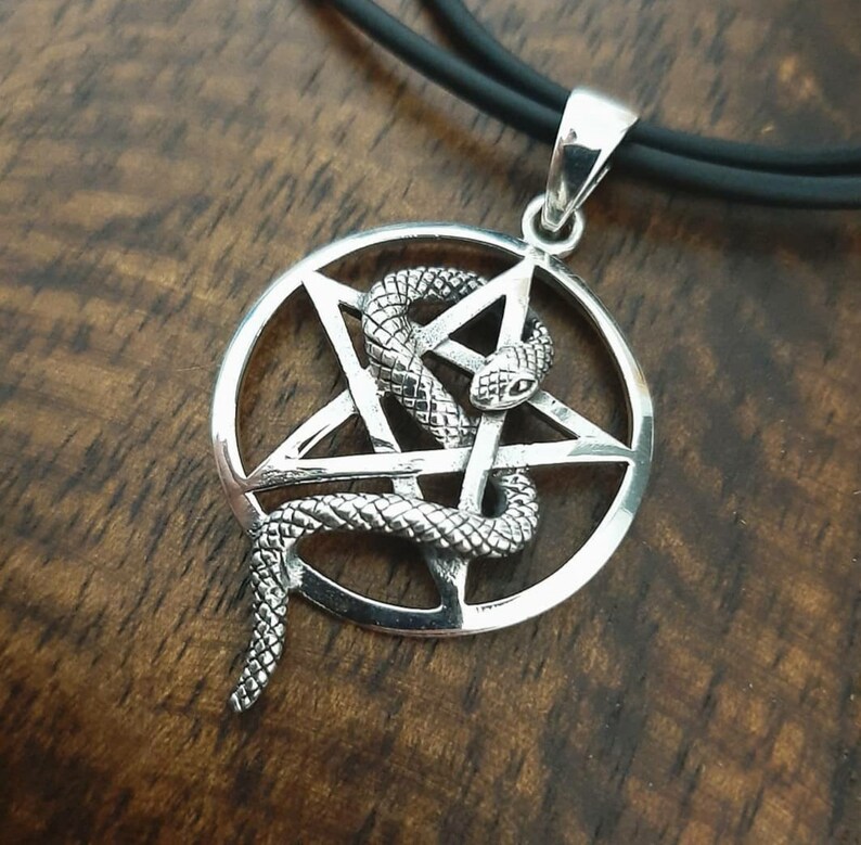 925 Sterling Silver Snake Pendant Etsy