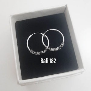 Aros Bali 18mm fabricados en plata de ley 925/ Sterling Silver 925 Bali Hoops imagen 3