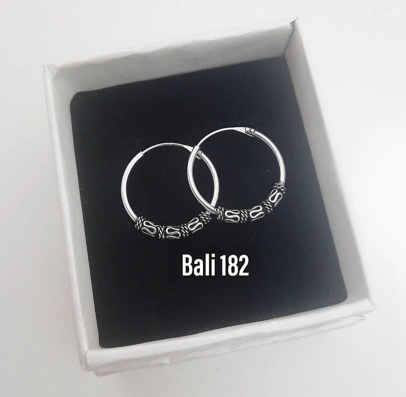 Aros Bali 18mm fabricados en plata de ley 925/ Sterling Silver 925 Bali Hoops imagen 3