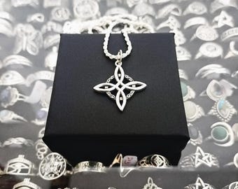 Witch's Knot Pendant made of 925 sterling silver/ Sterling Silver Witches Knot pendant