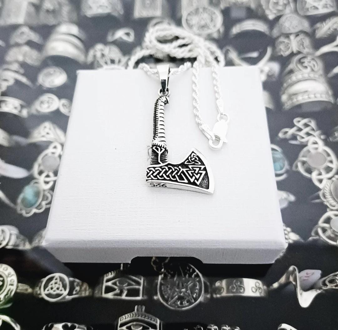 Viking Axe Pendant in 925 Sterling Silver - Etsy