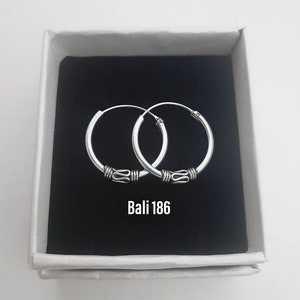 Aros Bali 18mm fabricados en plata de ley 925/ Sterling Silver 925 Bali Hoops imagen 7