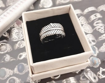 Feather ring in 925 sterling silver Sterling Silver Feather Ring