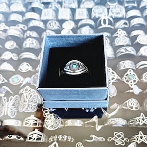 Oog van de voorzienigheid ring in 925 sterling zilver/sterling zilveren oogring
