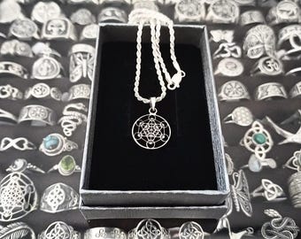 Metatron's Cube Pendant 16 mm made of 925 sterling silver / Sterling Silver Metatron Pendant