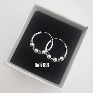 Aros Bali 18mm fabricados en plata de ley 925/ Sterling Silver 925 Bali Hoops imagen 9