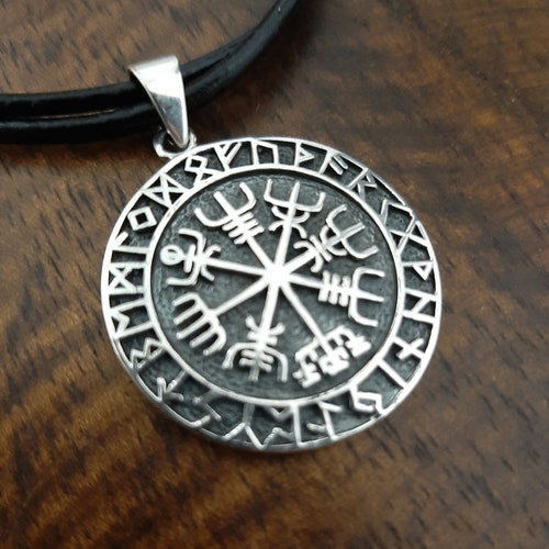 Vegvisir Pendant Sterling Silver Icelandic Runic Viking Etsy