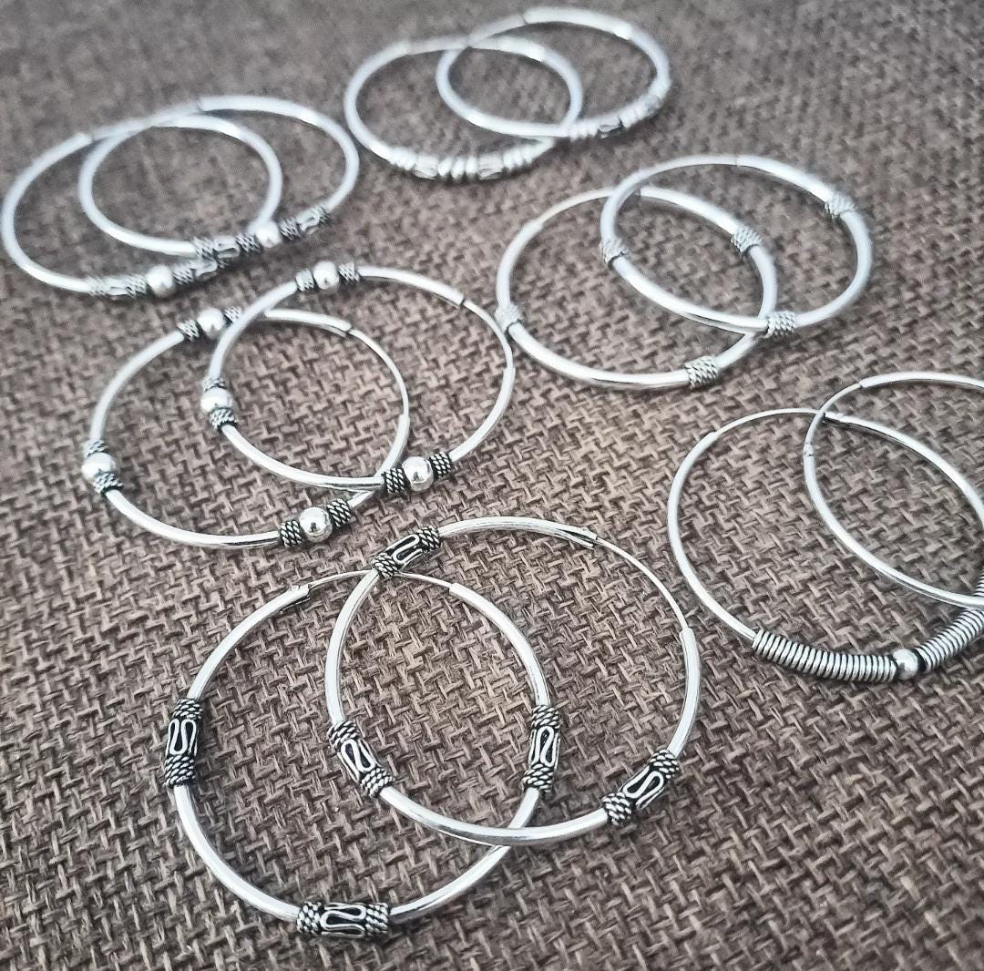 Orecchino Vintage Tibetano In Argento Sterling 925 Fatto A - Foto 13