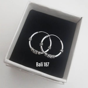 Aros Bali 18mm fabricados en plata de ley 925/ Sterling Silver 925 Bali Hoops imagen 8