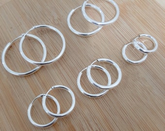 Aros de plata 925 y 3mm de grosor/ Sterling Silver 925 Hoops