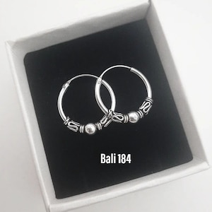 Aros Bali 18mm fabricados en plata de ley 925/ Sterling Silver 925 Bali Hoops imagen 5