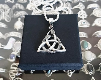 Triquetra and Snake Pendant in 925 Silver