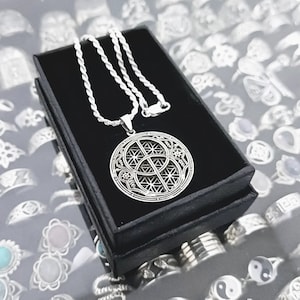 Silver pendant with Vesica Pisces and Flower of Life