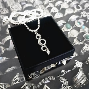 Minimalist Snake Pendant made of 925 sterling silver/ Sterling Silver Snake Pendant