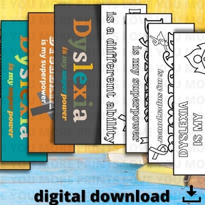 8 Celebrate Dyslexia Superpowers Bookmarks, Dyslexia Awareness Bookmark Template, Empower your students with this Therapeutic Dyslexia Print