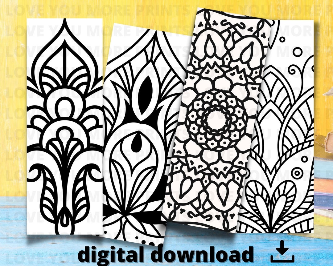 4 Printable Bookmarks Template Printable Bookmarks Set - Etsy