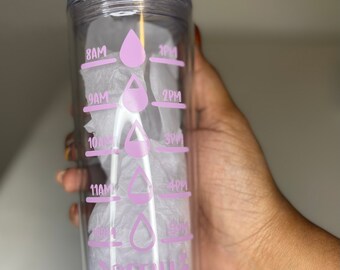 16oz Water bottle tracker - Water tracker tumbler- Fitness bottle- Personalized water bottle - Water tumbler - Water tracker - Water bottle