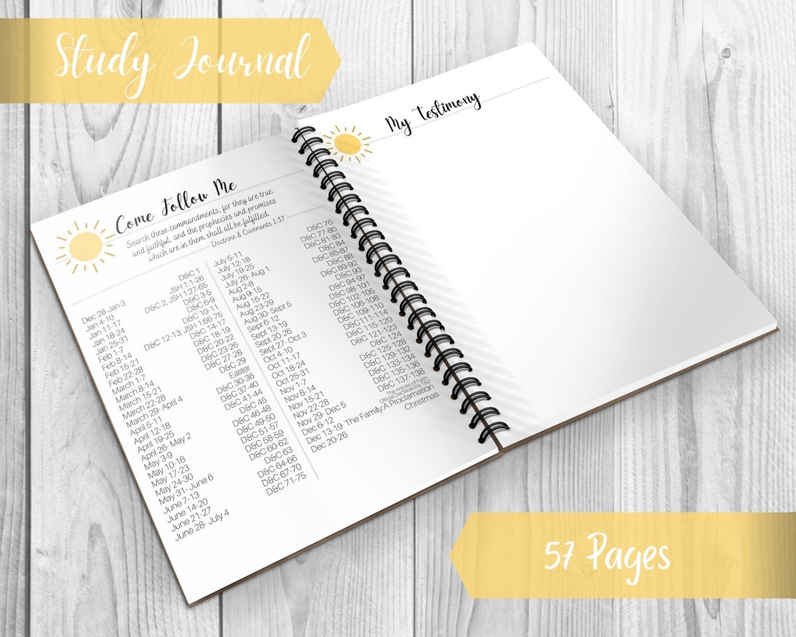 Come Follow Me Journal PRINTABLE Doctrine and Covenants Etsy