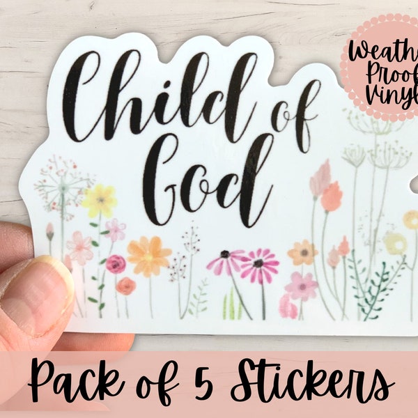 Child of God Sticker  - Pack of 5 Stickers - LDS - Waterproof & Scratch Proof Decal - Bulk