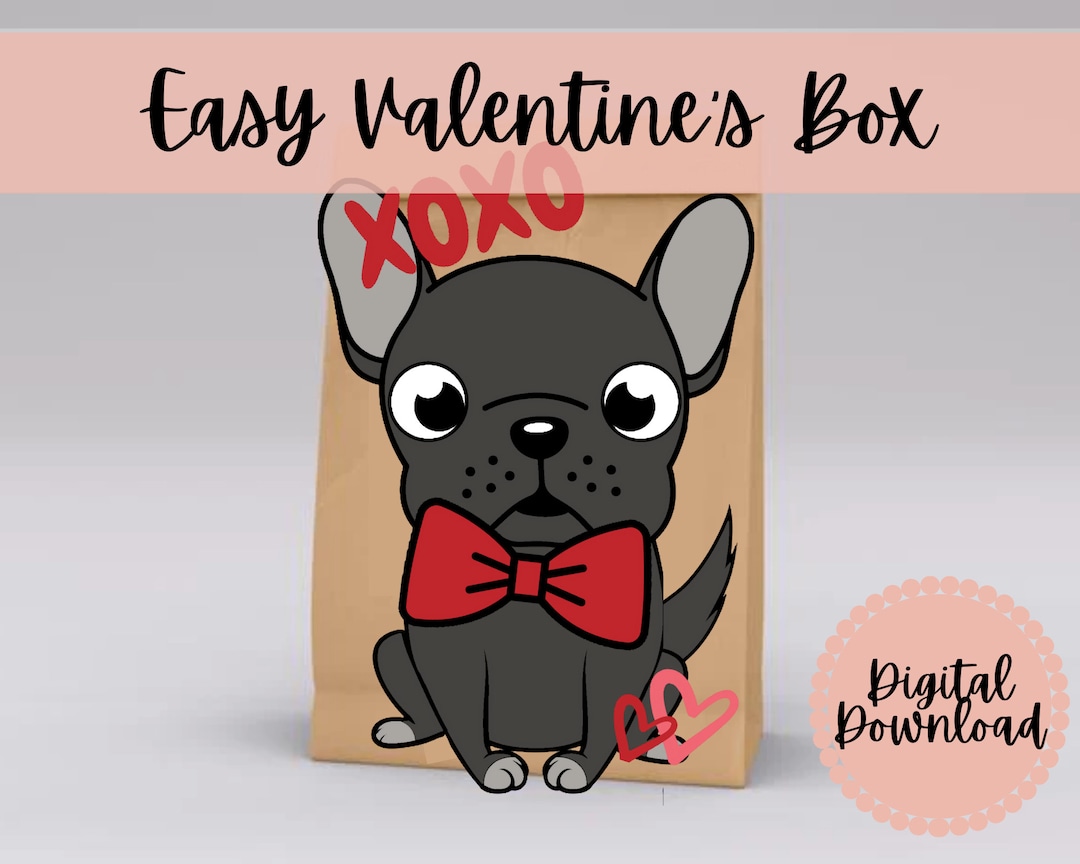 Dog Valentines Box or Bag Printable Mailbox Instant Download DIY Quick and Easy Printable - Etsy