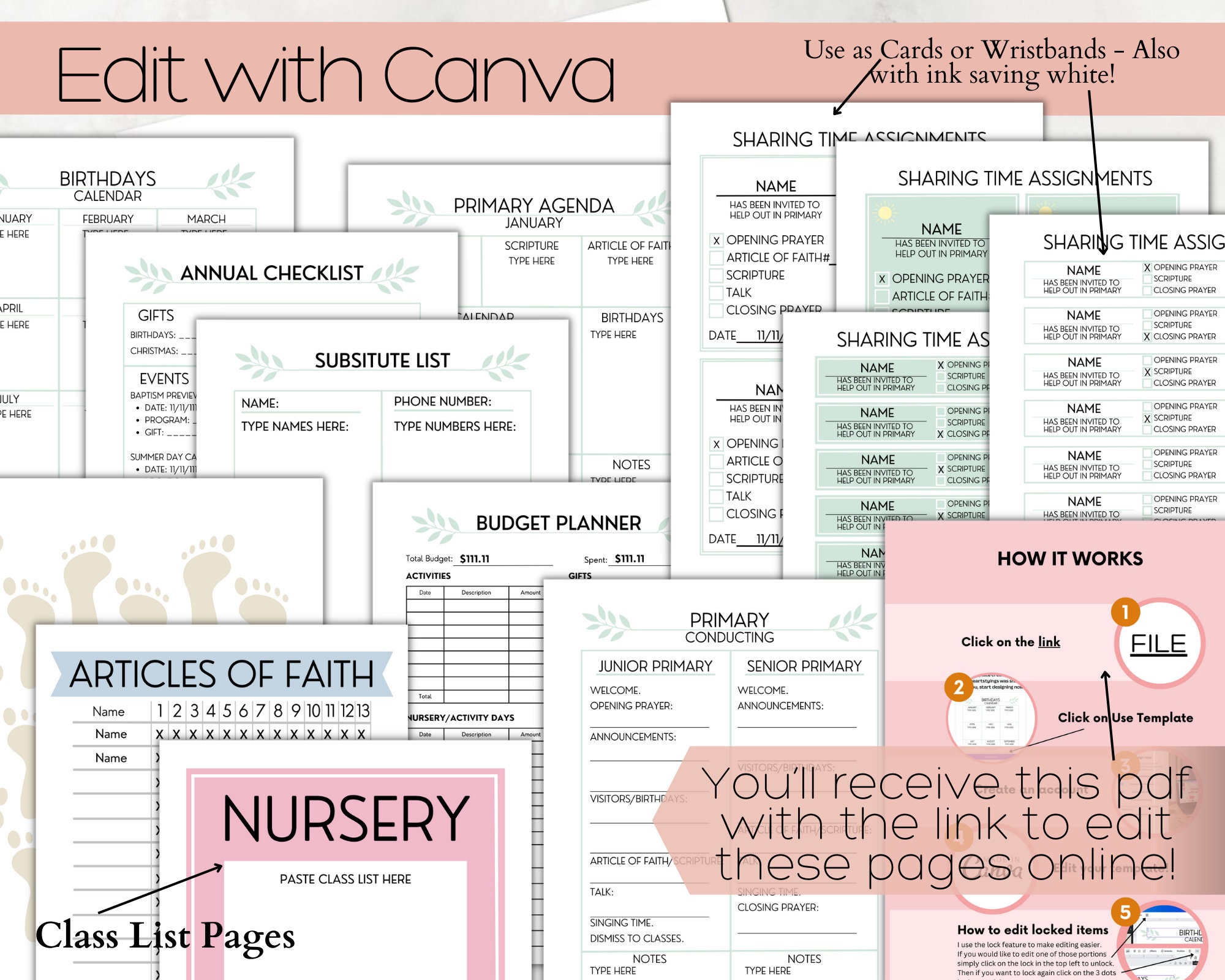 Primary Presidency Bundle PRINTABLE - Primary Binder - Planner ...