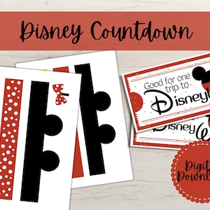 Vacation Countdown Chain Printable -  Instant download - Park Ticket - Party Hat - Quick and Easy