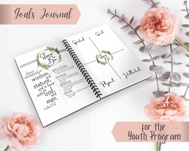 LDS Children &amp; Youth PRINTABLE Goals Journal Personal Development Instant Download Young Women ...