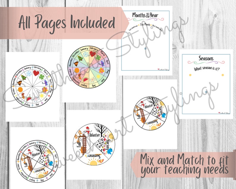 Months of the Year Wheel and Seasons Wheel Printable - Circle Time ...
