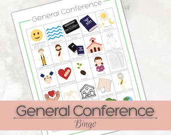 General Conference Bingo PRINTABLE - Digital Download - LDS Activity - Listening Activity