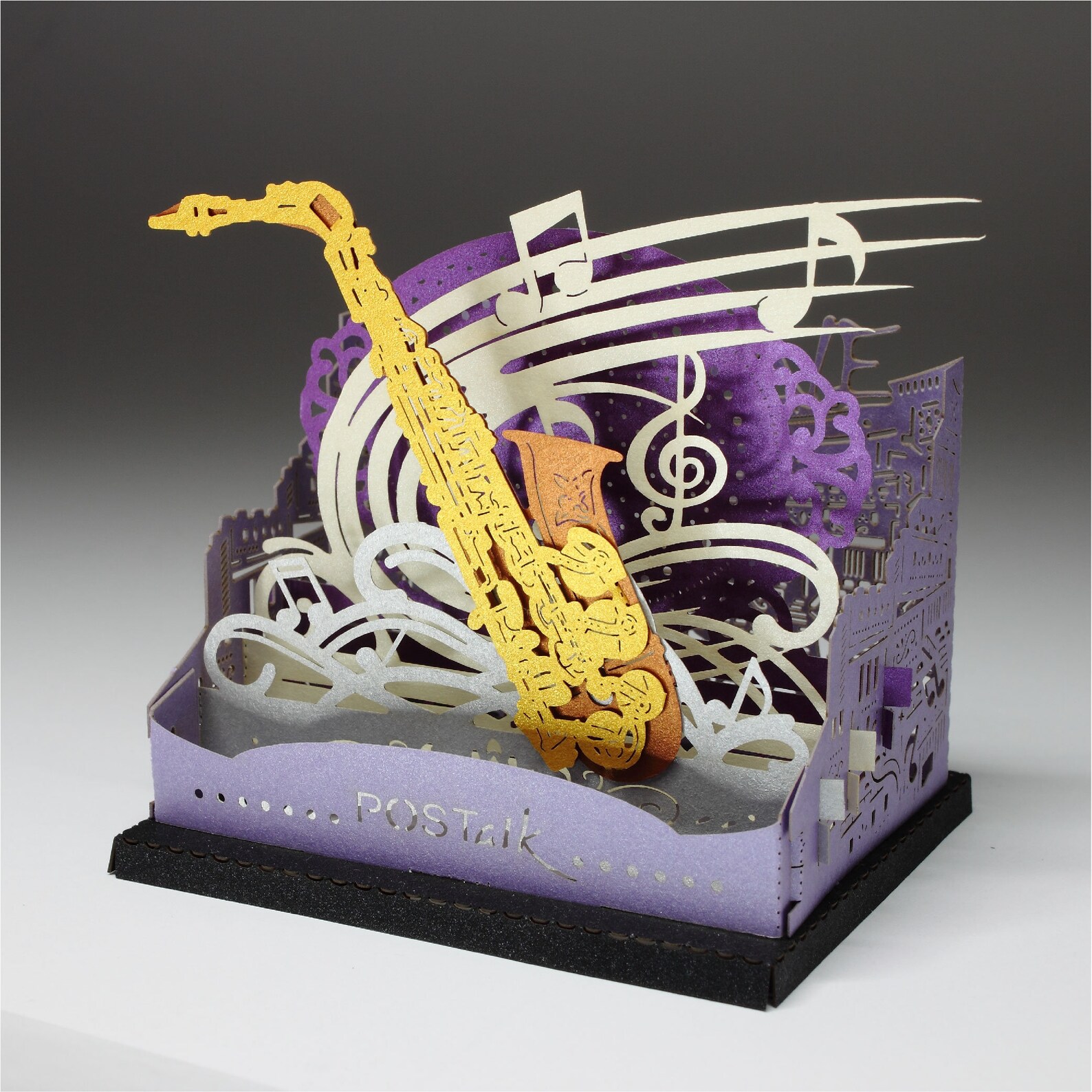 POSTalk Saxophone 3D Paper Model Kit Paper Cut Light Box Etsy