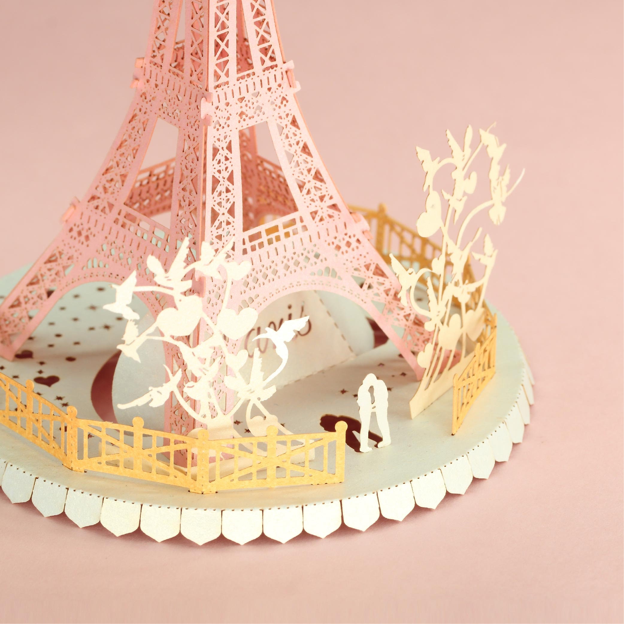 Postalk Eiffel Tower 3D Paper Model Kit Paper Cut Light Etsy