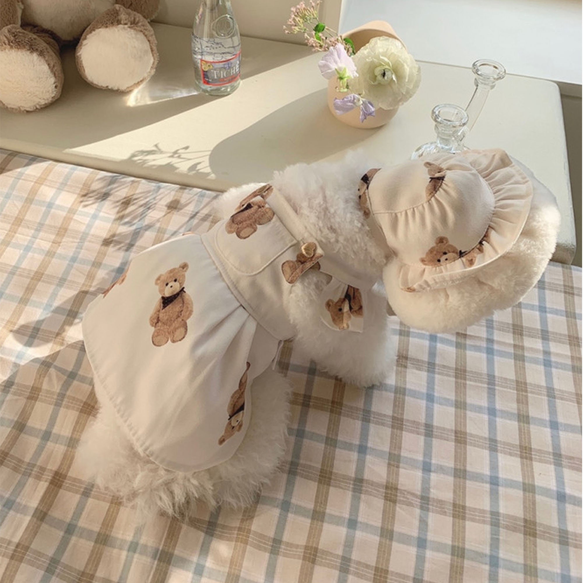 Korean fashion pet clothes cute bear suspender skirt small Etsy