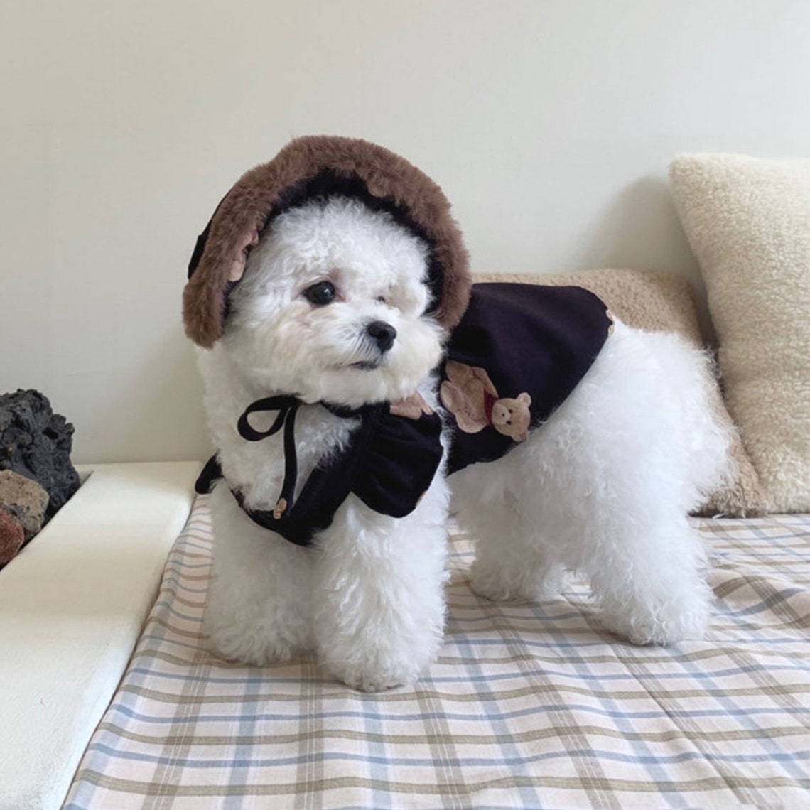 Korean fashion pet clothes cute bear suspender skirt small Etsy