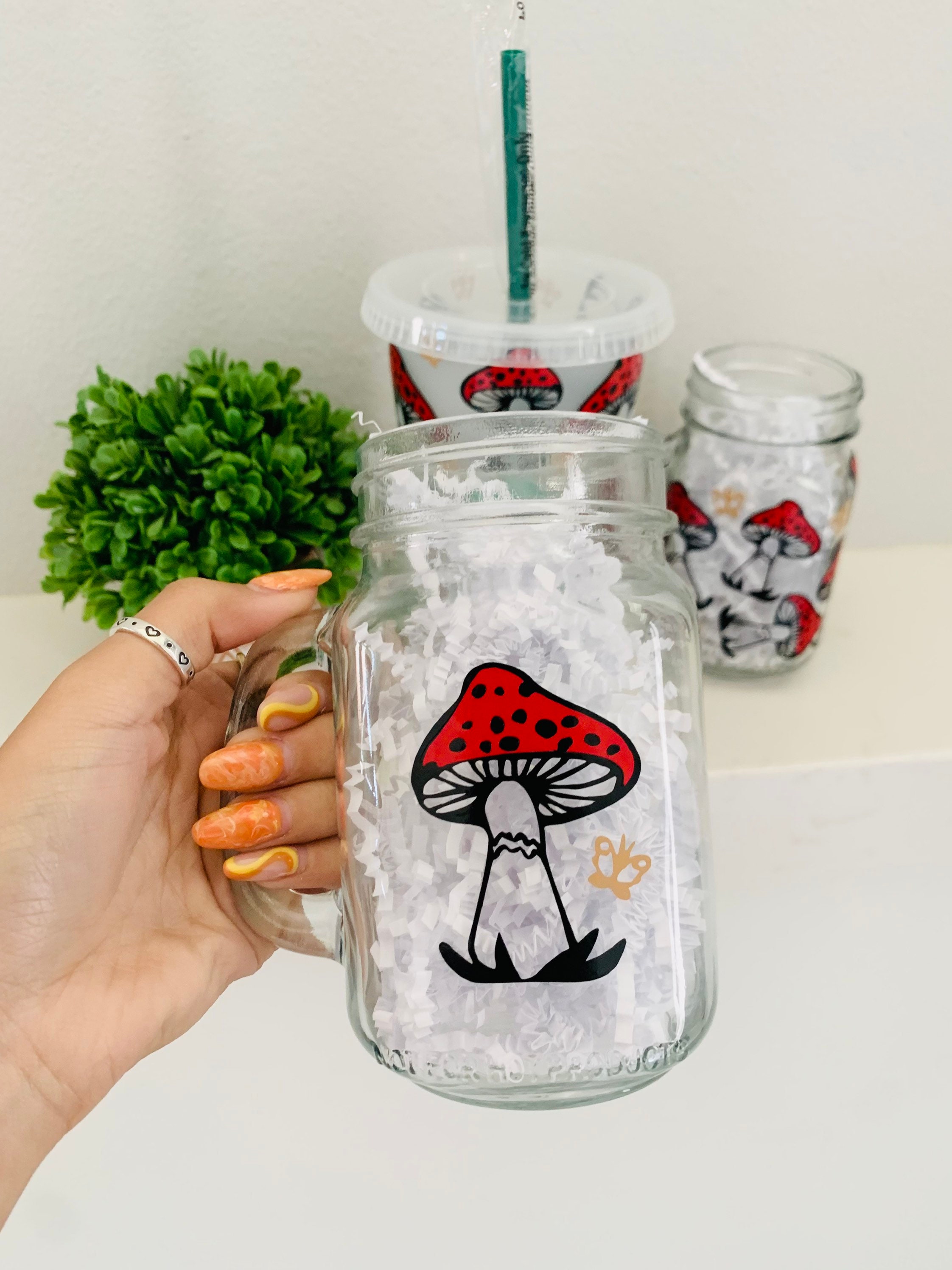 Mushroom Mason Jar Etsy