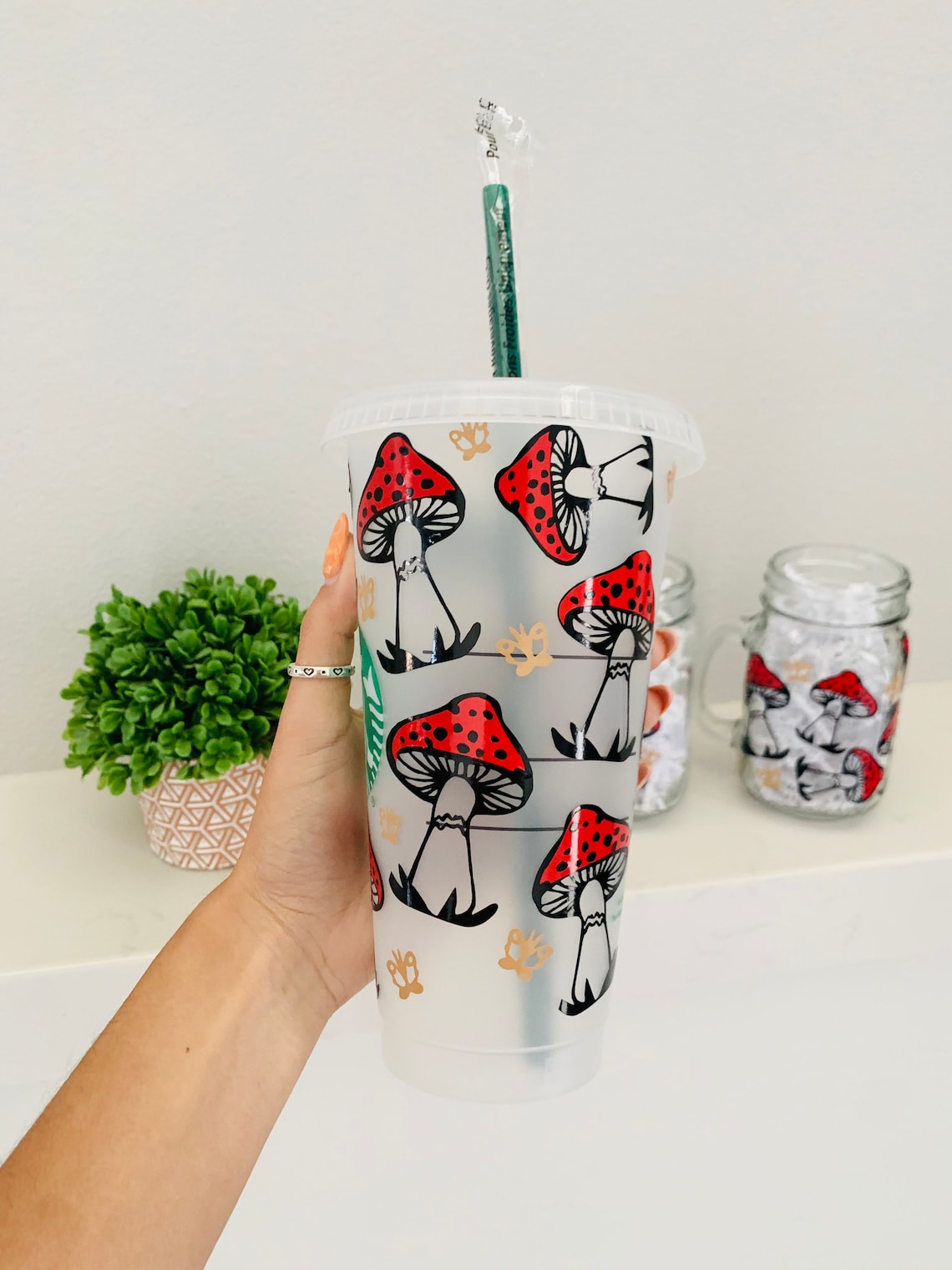 Mushroom Starbucks Cup Etsy