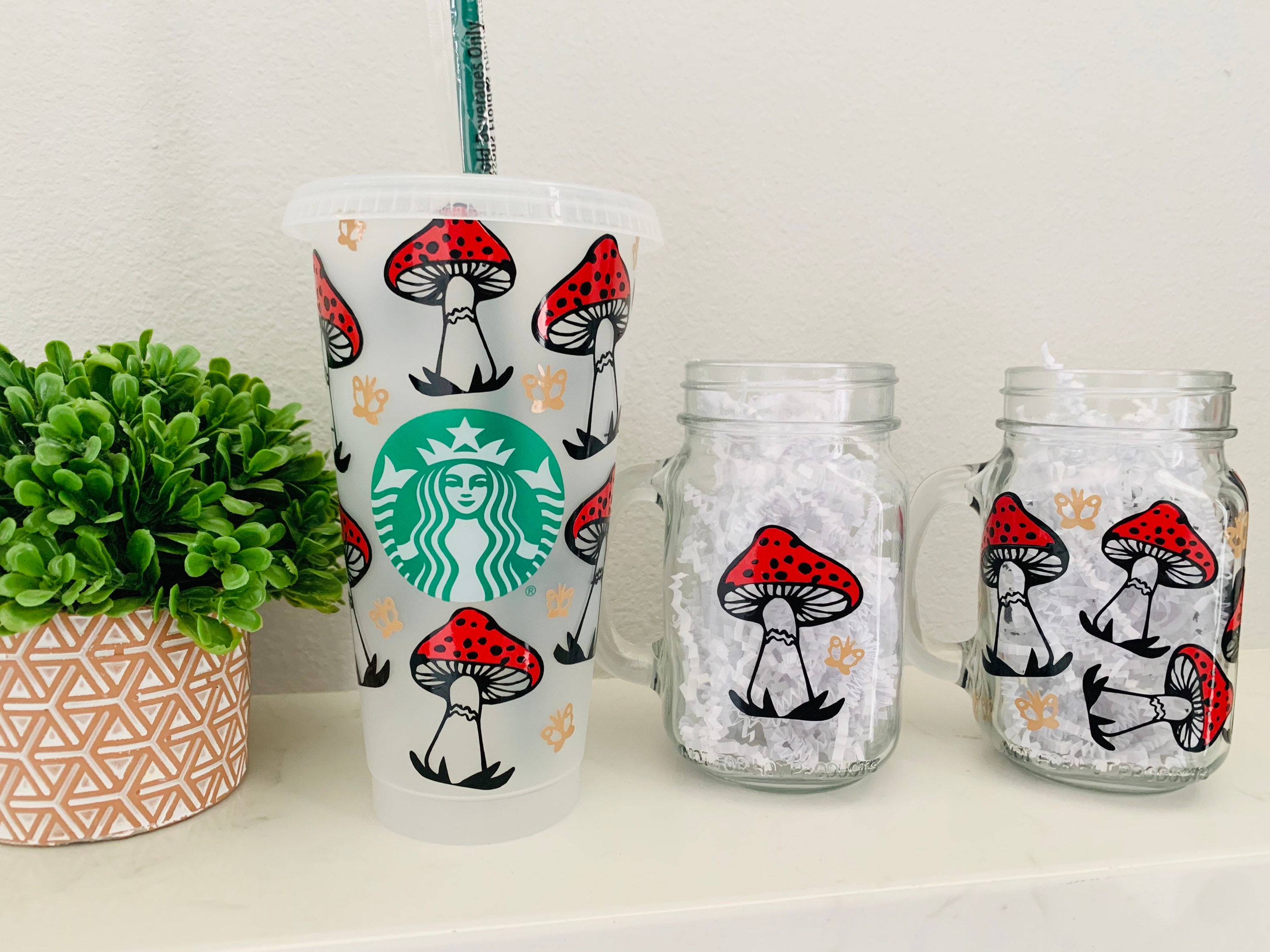 Mushroom Starbucks Cup Etsy