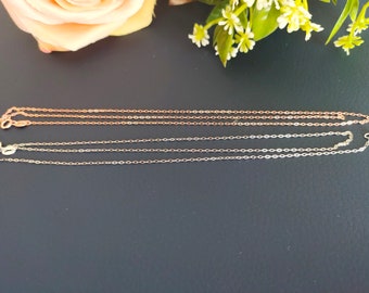 Catena per collana in argento Sterling 925, catena da 40/45 cm, catena da 16/18 pollici, catena a scatola in argento, catena per gioielli, catena a maglie, collana lunga in argento