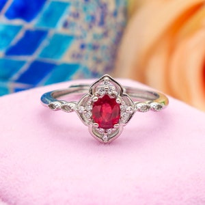 Natural Ruby Ring, July Birthstone Ring, Genuine Ruby Ring, Handmade Women&#39;s Ring, 925 Sterling Silver Ring, Vintage Ruby Ring, Gift For Her