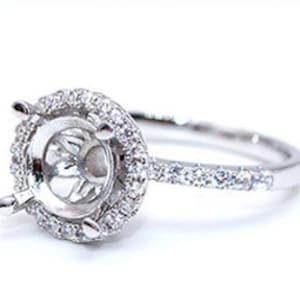 925 Silver, Moissanitring Blank/Bas/Montage/Infattning, 0,5/1/2/3 Karat, Ej Justerbar Ring