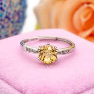 Natural Citrine Ring, Citrine Jewelry, November Birthstone Jewelry, Gemstone Ring, Crystal Ring, Sterling Silver Ring, Ring for Luck, Gifts