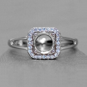 925 Silver, Moissanite Ring Blank/Base/Mount/Setting, 1/2 Carat, Adjustable Ring