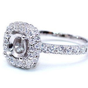 925 Silver, Moissanitring Blank/Bas/Montage/Infattning, 0,5/1/2 Karat, Ej Justerbar Ring