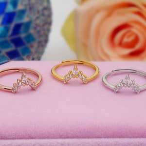 CZ Stackable Ring Silver, Cubic Zirconia Band Ring, White Zircon Ring, Curved Stacking Ring, CZ Band Ring, Stacked Rings, 925 Silver Ring