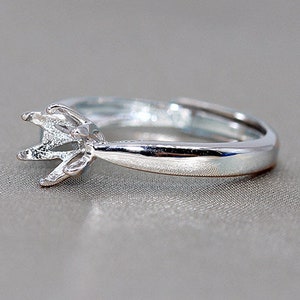 925 Silver, Moissanite Ring Blank/Base/Mount/Setting, 0.5/1/2/3 Carat, Adjustable Ring