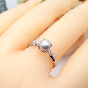 Fresh Water Pearl Ring, Natural Pearl Ring, Handmade Silver Ring, June Birthstone, Pearl Promise Ring, Pearl Statement Ring, Gift For Her