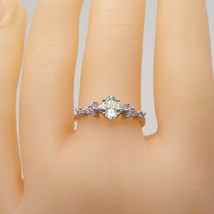 1ct Moissanite Ring, Square Moissanite Ring, Princess Cut Moissanite Ring, Promise Ring, Silver Moissanite Ring, Handmade Ring, Gift For Her
