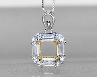 Sterling Silver Semi Mount Pendant Setting OV 20x15 18x13 16x12 14x12mm Topaz Sterling Silver Semi Mount Pendant Setting OV 20x15 18x13 16x12 14x12mm Topaz