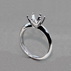 925 Silver, Moissanitring Blank/Bas/Montage/Infattning, 0,5/1/2/3 Karat, Ej Justerbar Ring